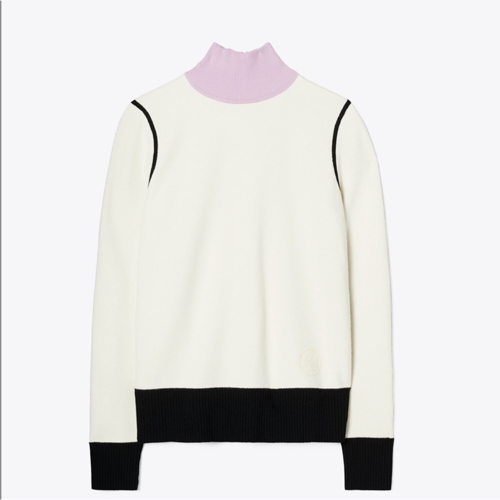 NWT Tory Burch Color-Block Turtleneck XL - Picture 4 of 10